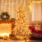 Prelit Snow Flocked Christmas Tree with Lights Pine Cones and Stand